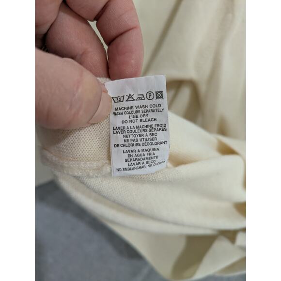 Franco Rossi  Merino Wool‎ Acrylic Sweater Mens XL Crewneck Plain Pullover Beige - Picture 4 of 8